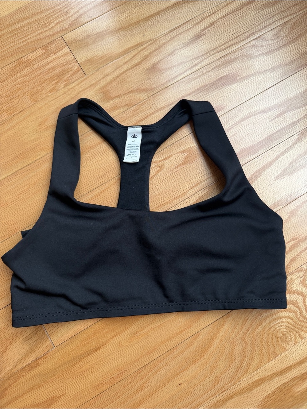 ALO Airlift Black Racerback Sports Bra - Minimal Performance